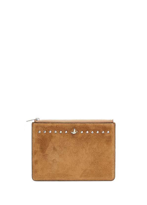 Beymen Club Boho Camel Stud Women's Suede Travel Wallet - 1