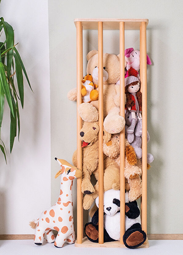 Orfis Kids Montessori Birch Wood Plush Children's Room Toy Storage Unit - 2