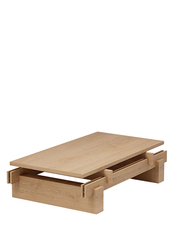 Yet Design Studio Slit Natürel Ahşap Meşe Kaplama Orta Sehpa - 1