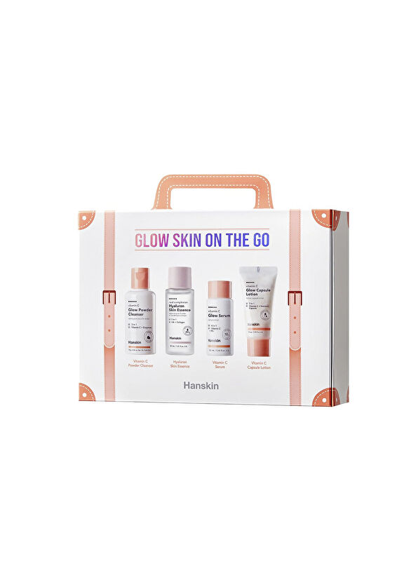 Hanskin Glow Skin On The Go Cleanser Hydrating Brightening Travel Size Skin Care Set - 2