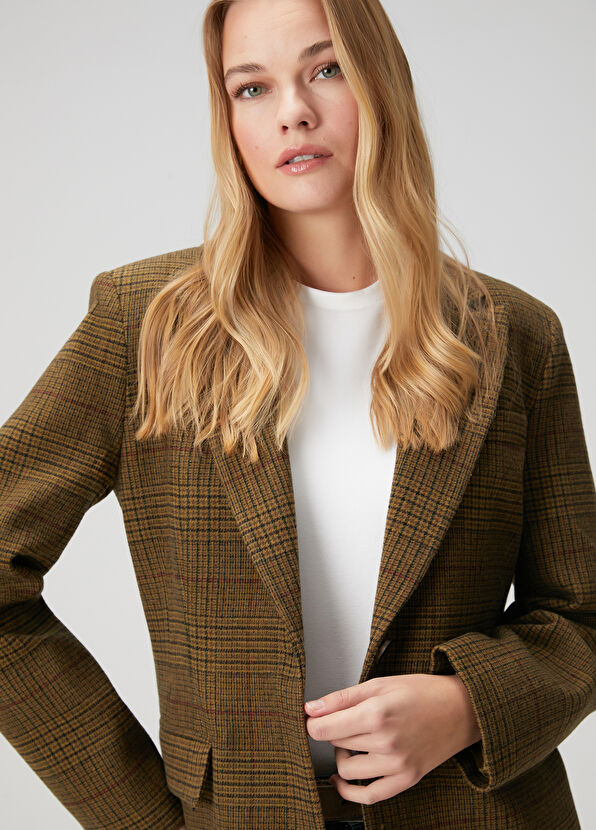 Beymen Club Yağ Yeşili Ekoseli Ceket - 2