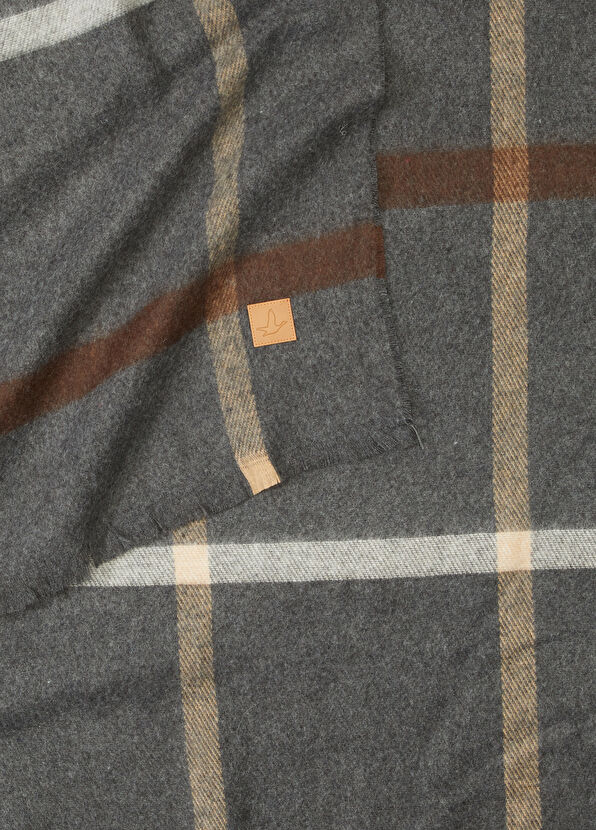 Beymen Club Grey Anthracite Checkered Women's Scarf - 2