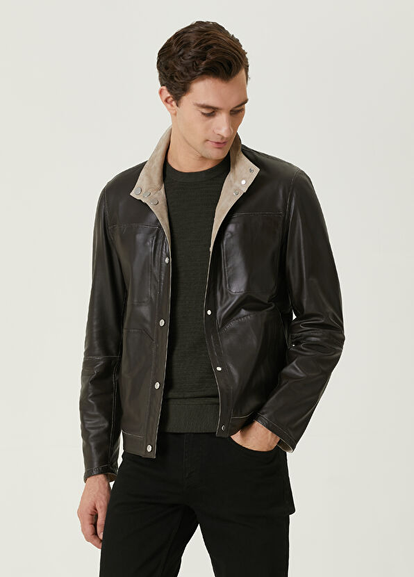 Beymen Club Dark Beige Double Sided Suede Jacket - 3