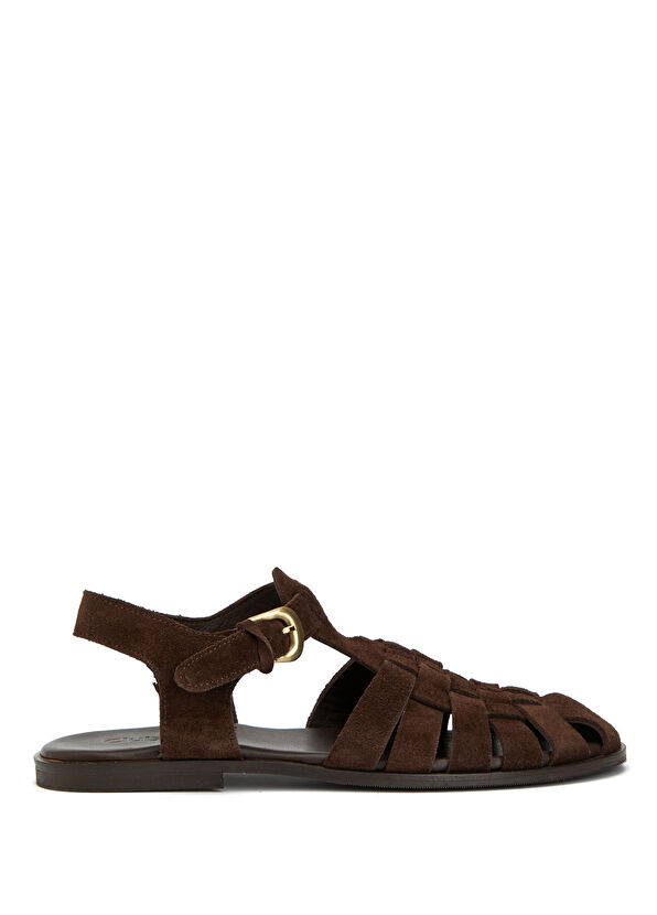 Beymen Club Brown Women's Suede Sandals - 1