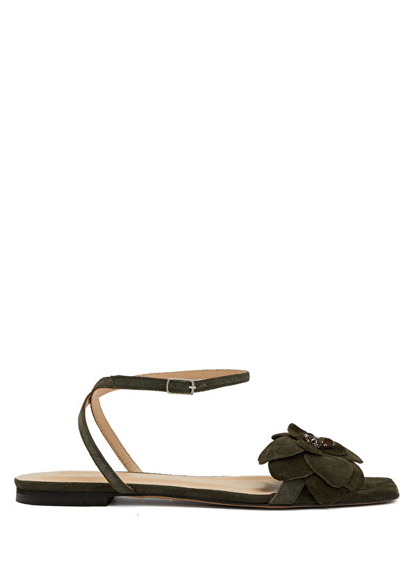 Beymen Club Khaki Womens Leather Sandals - 1