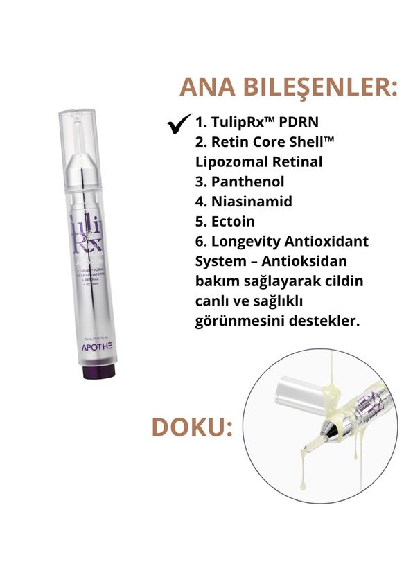 Apothe TulipRx PDRN Retinal Night Cell Ampoule Anti-Aging Night Care Ampoule 14 ml - 2