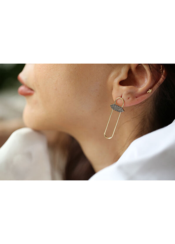 Reis Kuyumculuk Misto 14 Ayar Rose Gold Kadın Küpe - 4