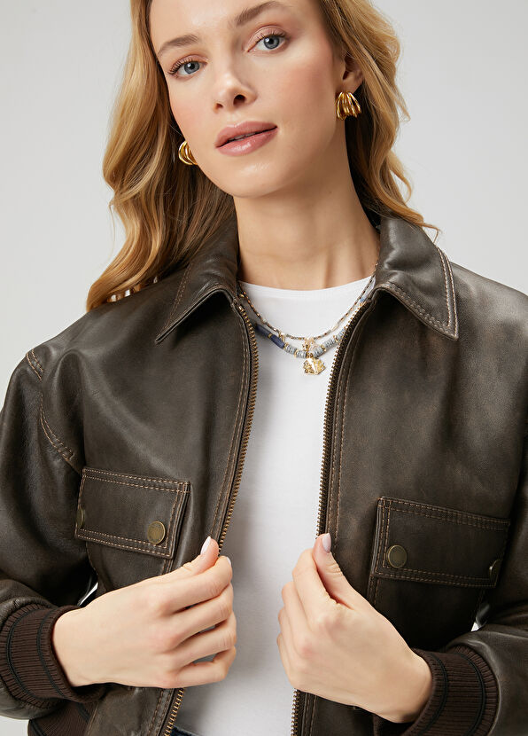 Beymen Club Kahverengi Deri Ceket - 2