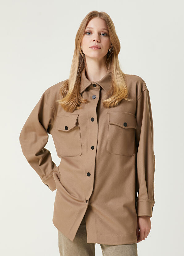 Beymen Club Karamel Yün Dış Gömlek - 1