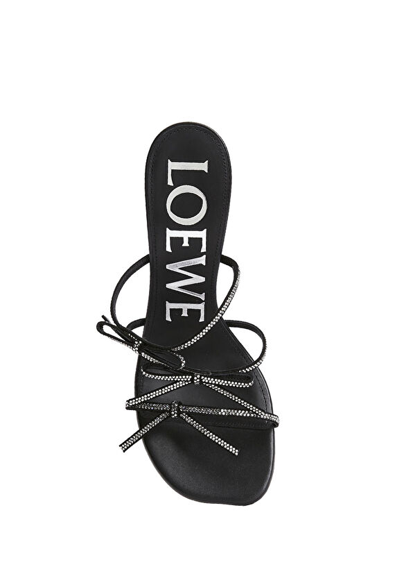 Loewe Petal Siyah Fiyonk Detaylı Kadın Deri Sandalet - 3