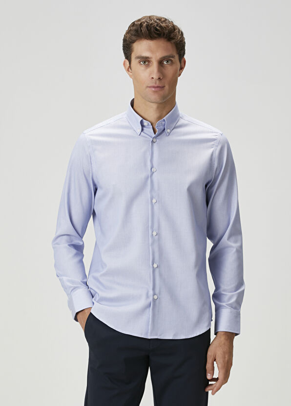 Beymen Club Comfort Fit Sax White Shirt - 1