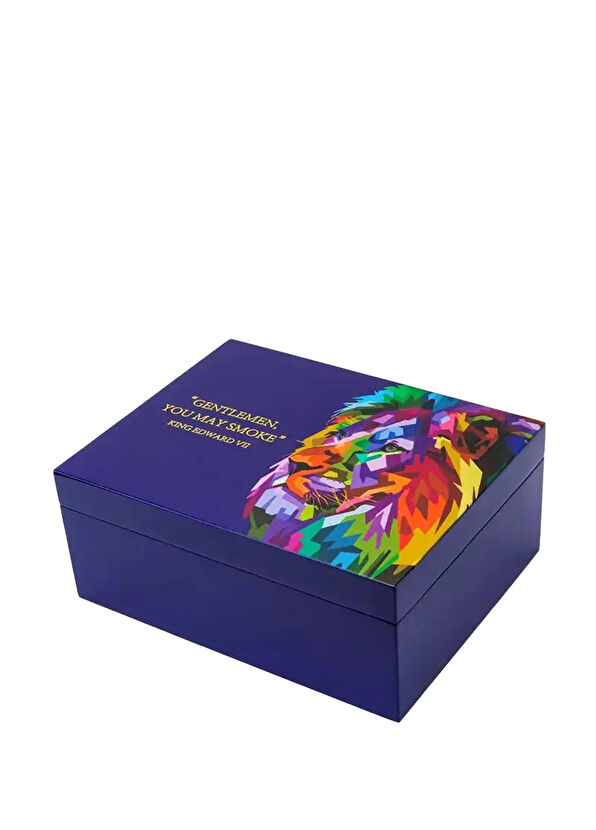 Lubinski Humidor Lacivert Lake Lion 50's Puro Kutusu - 1