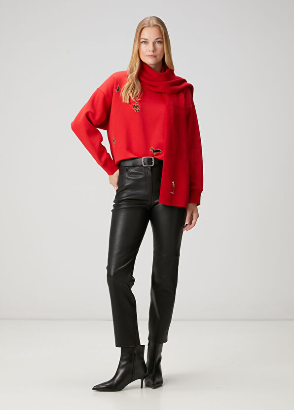 Beymen Club Agatha Red Embellished Sweatshirt - 2