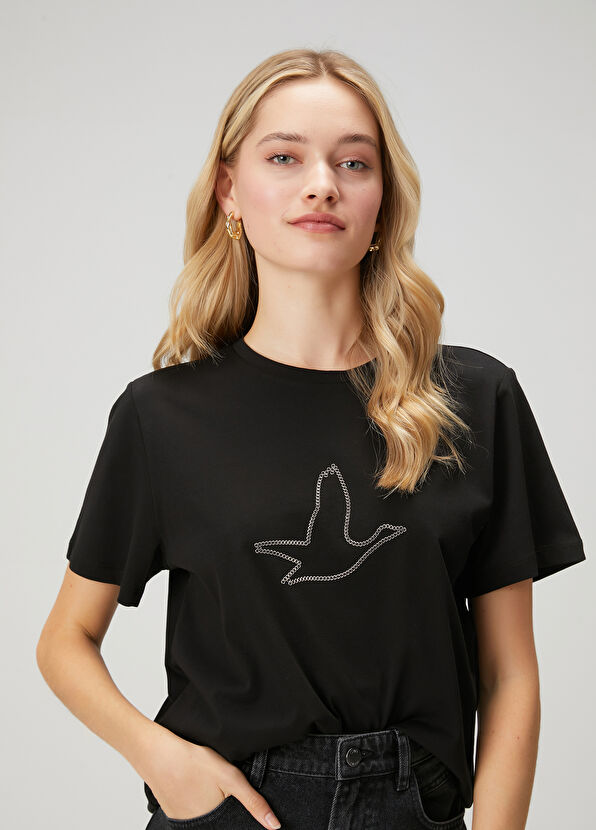 Beymen Club Siyah Zincir Logolu T-shirt - 3