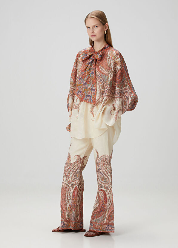 Zimmermann Rhiannon Bej Şal Desenli Bluz - 2