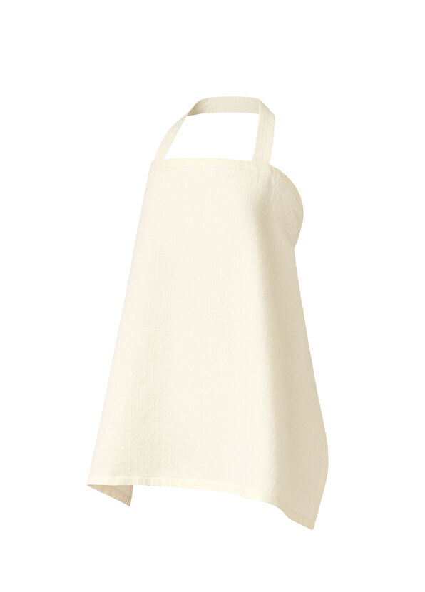 Petit Krem Pamuk Müslin Bebek Emzirme Önlüğü - Görsel 2