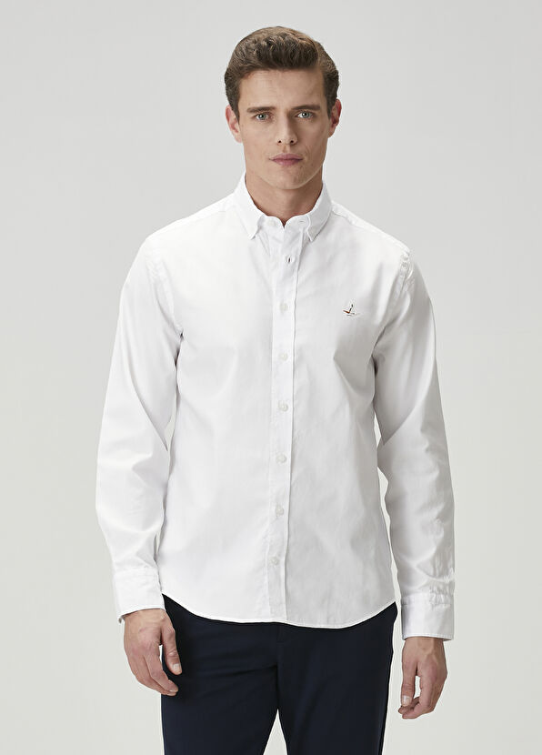 Beymen Club Comfort Fit Beyaz Oxford Gömlek - 2