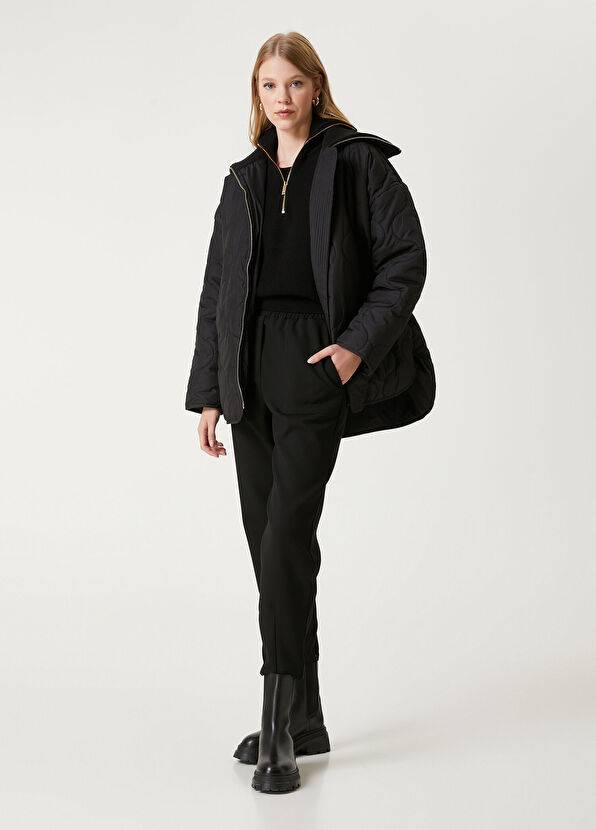 Beymen Club Black Knit Collar Coat - 3