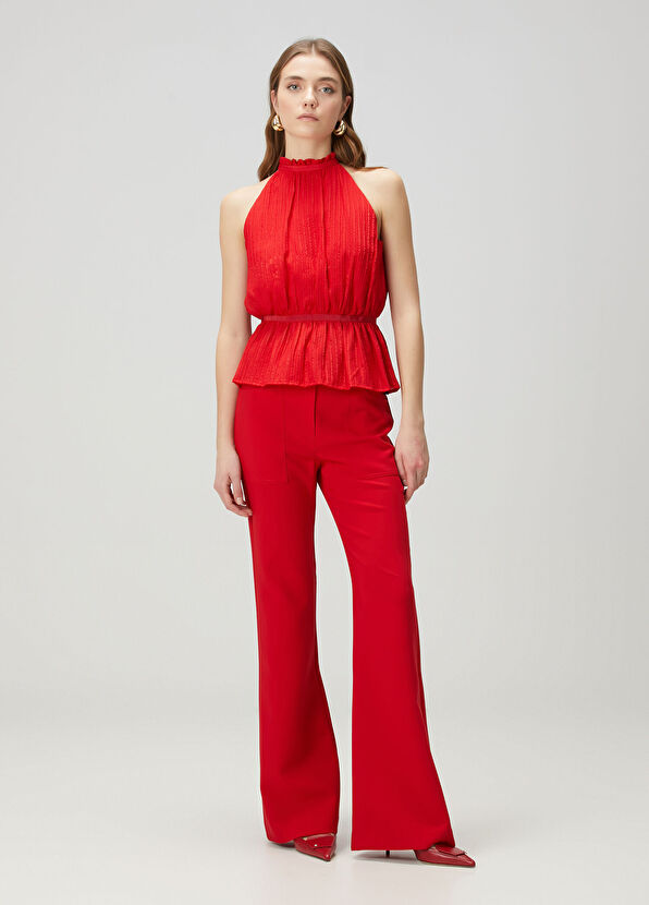 Beymen Collection Kırmızı İpek Bluz - 3