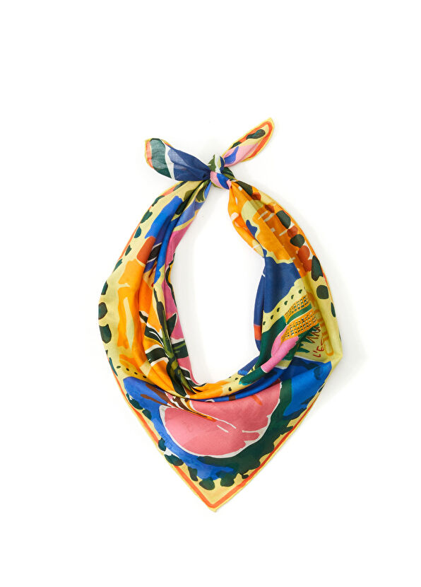 Beymen Club Sarı Desenli Kadın Pamuk Bandana - 2
