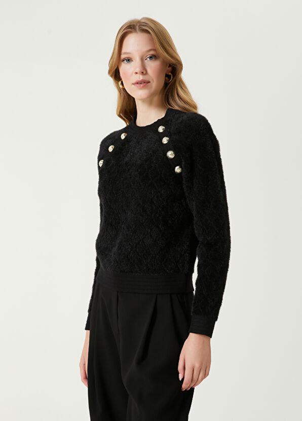 Beymen Club Black Gold Button Sweater - 4