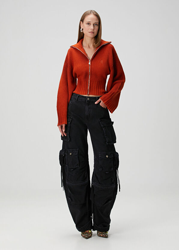 The Attico Black Cargo Jeans - 1