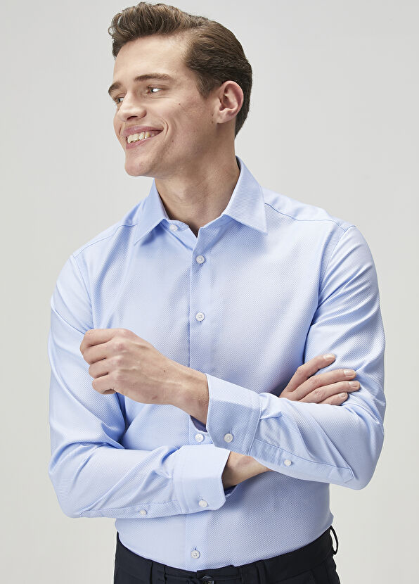 Beymen Club Slim Fit Mavi Non-iron Gömlek - 1