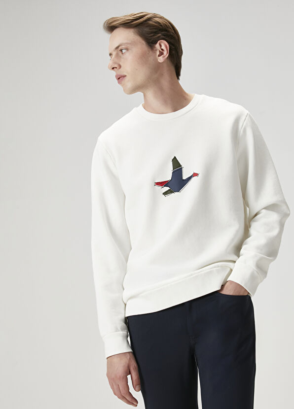 Beymen Club White Goose Printed Sweatshirt - 4