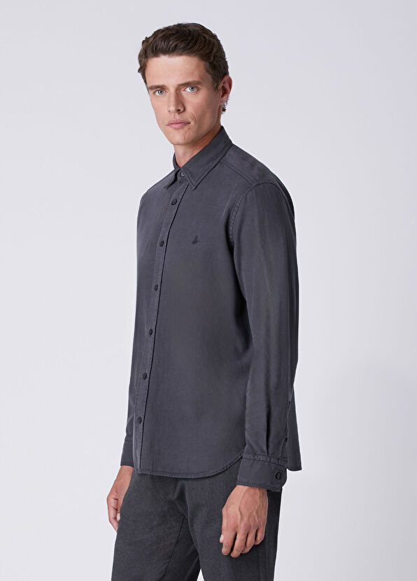 Beymen Club Comfort Fit Anthracite Gabardine Shirt - 4