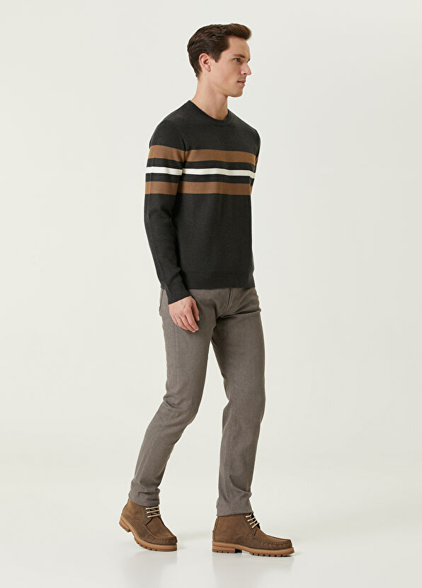 Beymen Club Antrasit Colorblocked Detaylı Kazak - 3