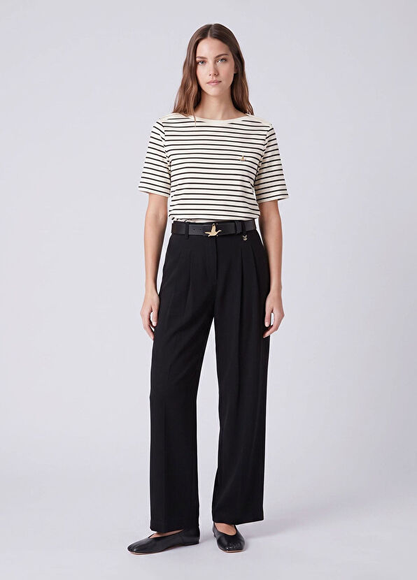 Beymen Club Black Double Pleated Crepe Palazzo Trousers - 1
