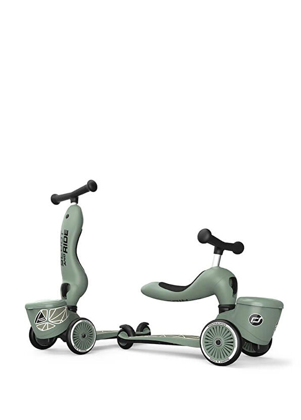 Scoot And Ride Highwaykick 1 Green Lines Lifestyle Child Scooter with Seat - 2