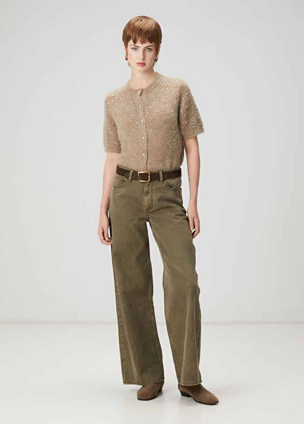 Beymen Club Taupe Sprinkled Crystal Cardigan - 2