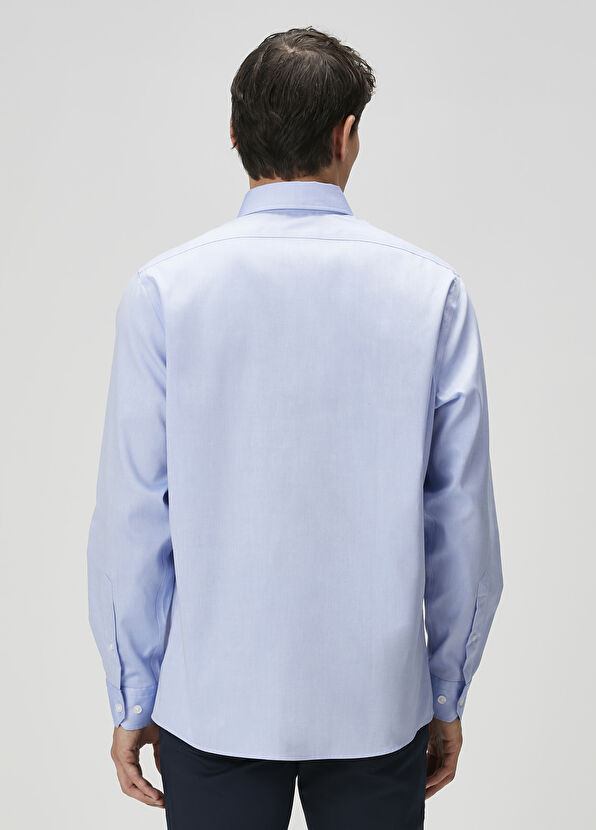 Beymen Club Relax Fit Koyu Mavi Non-iron Oxford Gömlek - 4