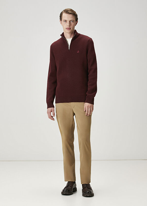 Beymen Club Mürdüm Fermuarlı Basic Yün Kazak - 2