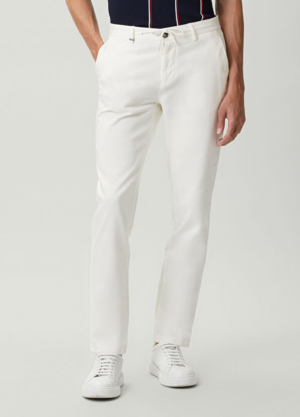 Beymen Club White Waist Corded Knitted Trousers - 2