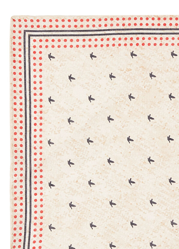 Beymen Club Beige Duck Patterned Linen Pocket Square - 2