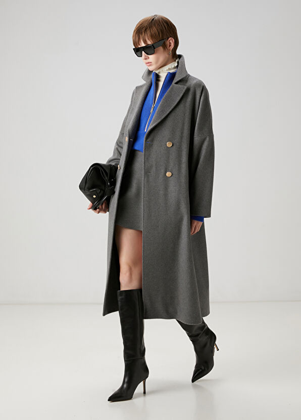 Beymen Club Gri Yün Palto - 3