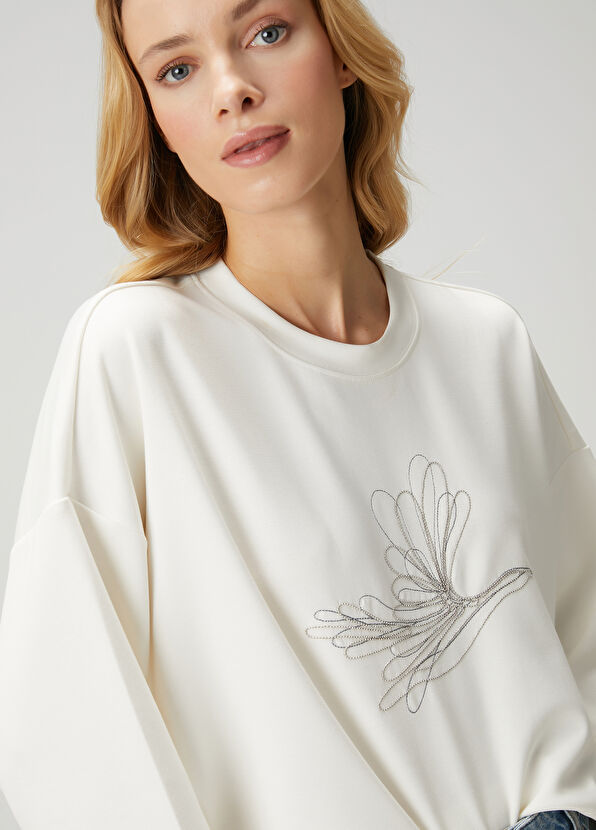 Beymen Club Kırık Beyaz Zincir Logolu Sweatshirt - 2