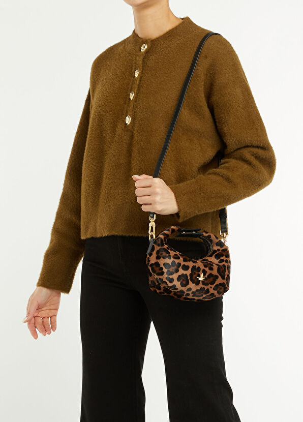 Beymen Club Leopard Printed Women's Leather Crossbody Bag - 2