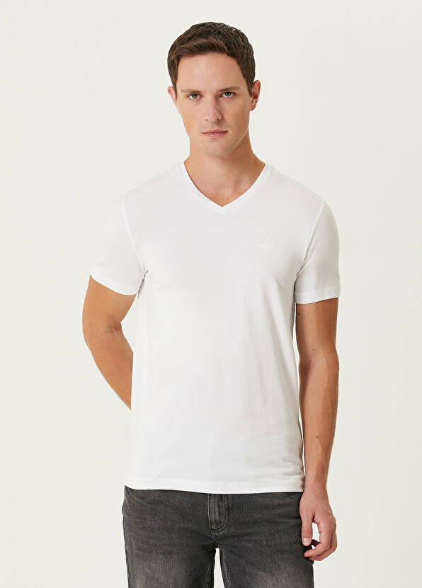 Beymen Club Beyaz V Yaka T-shirt - 1