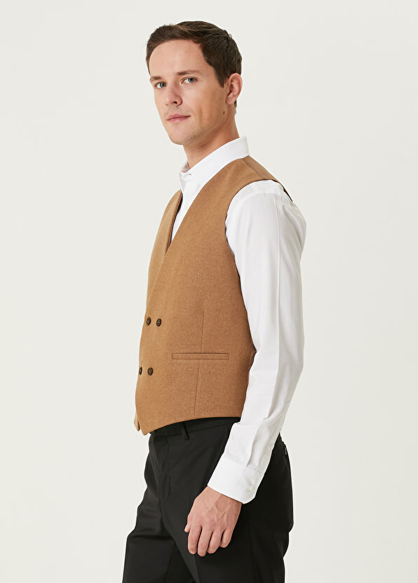 Beymen Club Beige Wool Vest - 4
