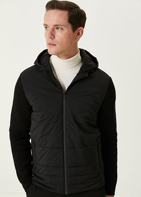 Siyah Kapüşonlu Triko Mont Beymen Club Siyah Kapüşonlu Triko Mont - 2