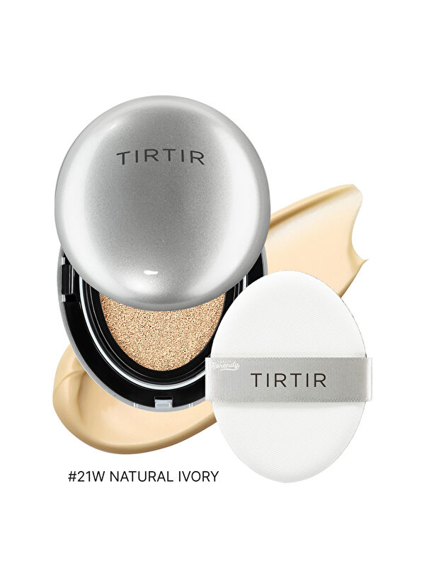 Tırtır Mask Fit Aura Cushion 21 W Natural İvory Uzun Süre Parlaklığını Koruyan Kusursuz Kapatıcı Yarı Parlak Bitişli Cushion Fondöten 18 gr - 2
