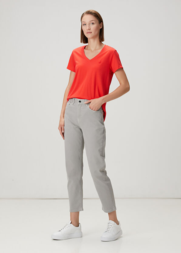 Beymen Club Nar Çiçeği V Yaka Dökümlü T-shirt - 2