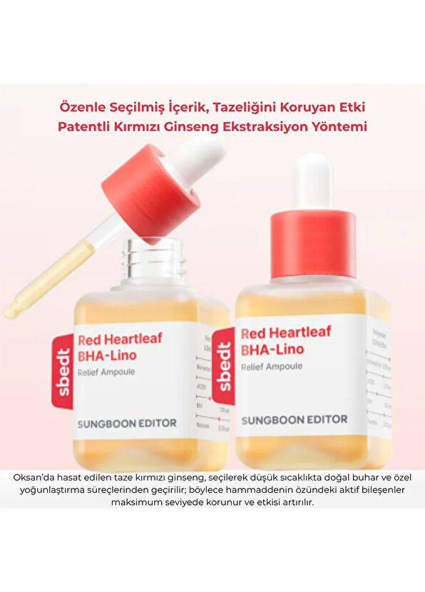 Sungboon Editor Red Heartleaf BHA-Lino Dengeleyici Ampul Cilt Serumu 40 ml - 4