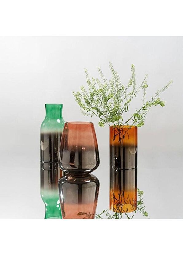 Kare Design Glow Yeşil Cam Vazo - 3