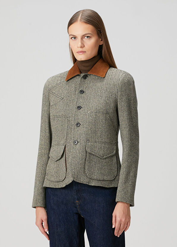 Polo Ralph Lauren Kahverengi Desenli Yün Blazer - 1