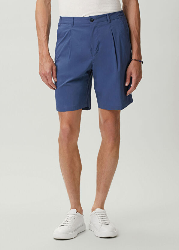 Beymen Club Navy Blue Pleated Technical Fabric Shorts - 2