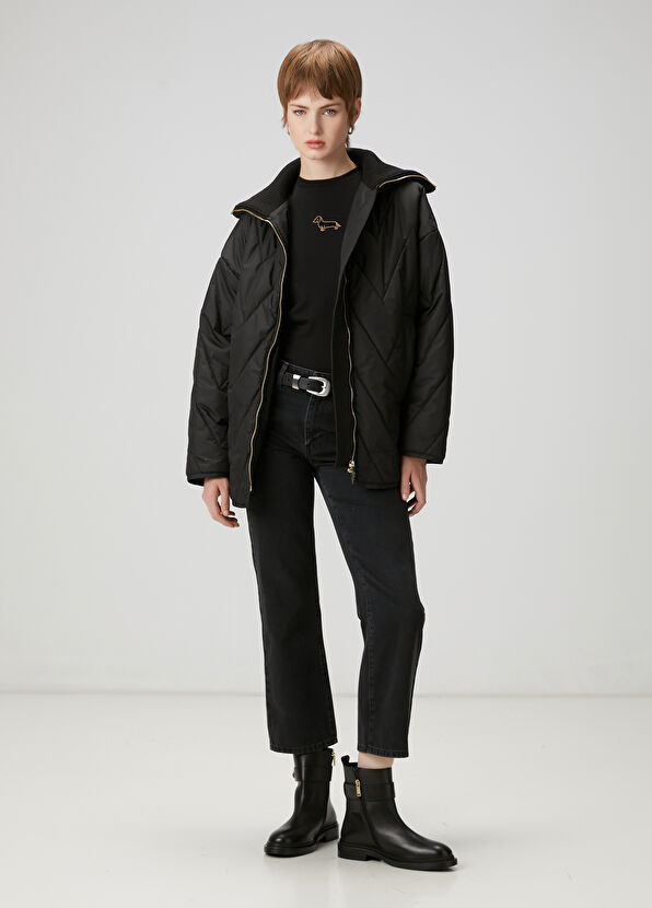 Beymen Club Siyah Taşlı Köpek Detaylı T-shirt - 2